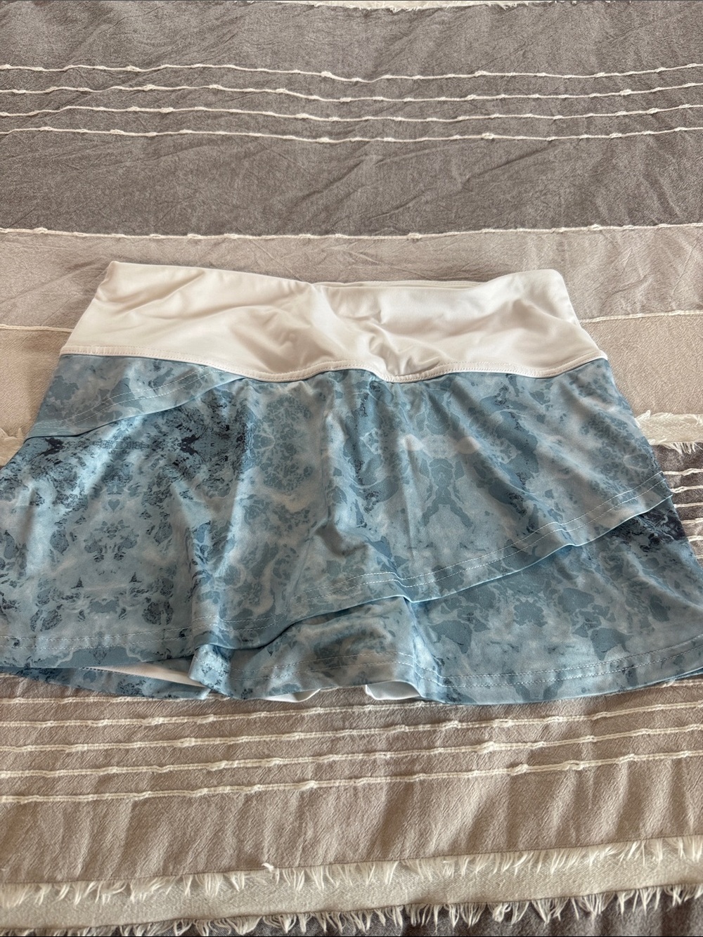 Fila Light Blue Printed Mini Skirt with White Waistband